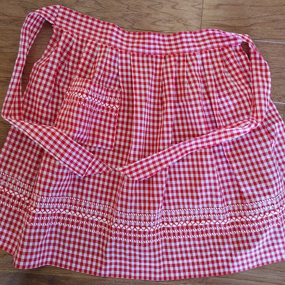 Homemade Other - Vintage Red Gingham Apron- Crosstitch